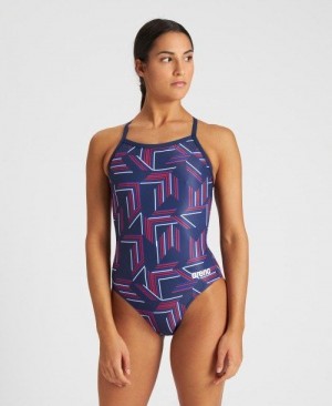 Abbigliamento Nuoto Donna Arena Puzzled Light Drop Back Colorate | 53780IBMC