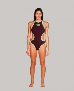 Abbigliamento Nuoto Donna Arena The One Biglogo - Maxlife Rosse Bordeaux Verdi | 58713THKP