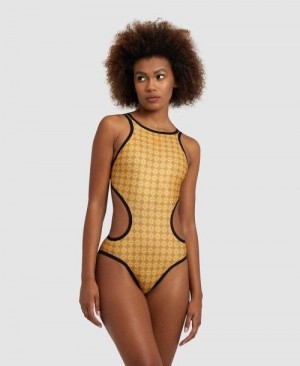 Body Donna Arena 50th Anniversary Tech Back One Piece Oro Colorate Nere | 87120NGAC