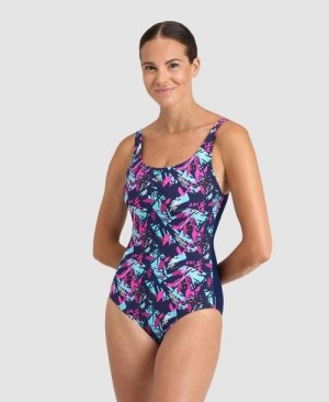 Body Donna Arena Bodylift Francy Wing Back One Piece Blu Marino Rosa Colorate | 80672CFKY