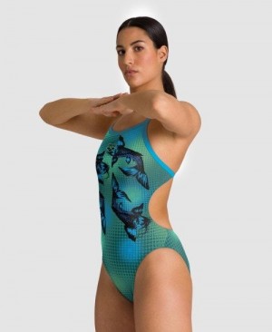 Body Donna Arena Drew Kibler Collection Challenge Back One Piece Colorate | 31850TMLU