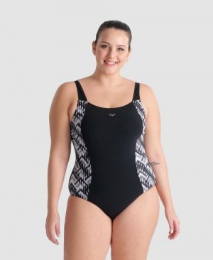 Body Donna Arena Emma U Back Plus One Piece Nere Colorate Nere | 62951ZMQF