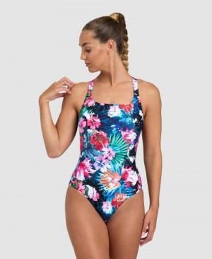 Body Donna Arena Flower Control Pro Back One Piece Nere Nere Colorate | 82176RVMI