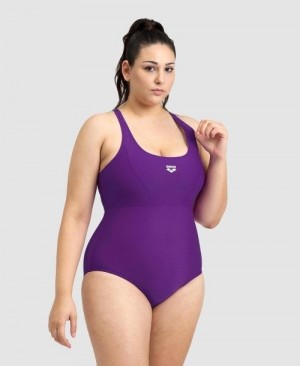 Body Donna Arena Solid Control Pro Back Plus One Piece Viola | 79261IJXA