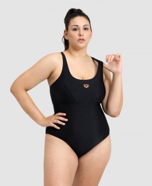 Body Donna Arena Solid Control Pro Back Plus One Piece Nere | 74052VUQK