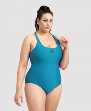 Body Donna Arena Solid Control Pro Back Plus One Piece Verde Acqua Profondo | 73260JNXQ