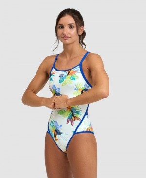 Body Donna Arena Toucan Super Fly Back One Piece Blu Bianche Colorate | 25491KIVB