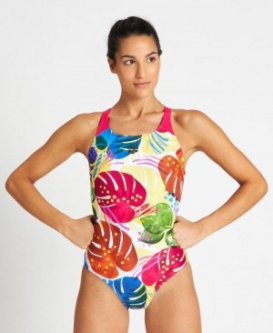 Body Donna Arena Tropics Swim Pro Back One Piece Rosa Bianche Colorate | 53291YILH