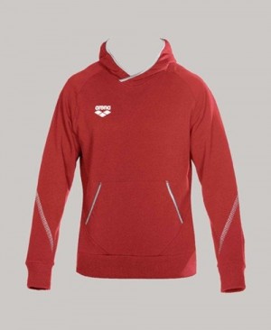 Felpa con Cappuccio Uomo Arena Team Line Hoody Rosse | 31268WFOC