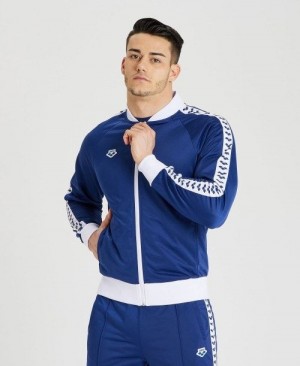 Giacche Uomo Arena Relax Iv Team Full-zip Jacket Blu Marino Bianche Blu Marino | 48290NIJH