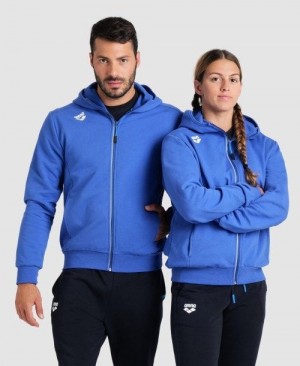 Giacche Uomo Arena Team Hooded Jacket Panel Blu Reale | 84361HVOM