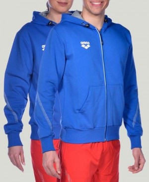 Giacche Uomo Arena Team Line Hooded Jacket Blu Reale | 35876IYLE