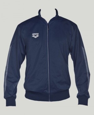 Giacche Uomo Arena Team Line Knitted Poly Jacket Blu Marino | 50893MKDQ