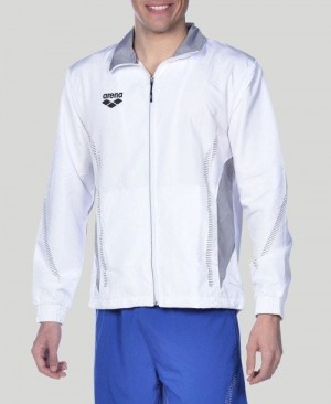 Giacche Uomo Arena Team Line Warm-up Jacket Bianche Grigie | 59368ZQEJ