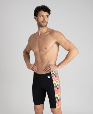 Jammer Uomo Arena Speed Stripes Jammer Nere Colorate Arancioni | 75102FPDT