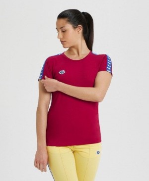 Magliette Donna Arena Team S/S Tee Bordeaux Blu | 74891KXDB