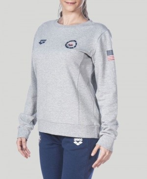 Maglioni Donna Arena Essential Crew Sweat Grigie | 23045CGPW