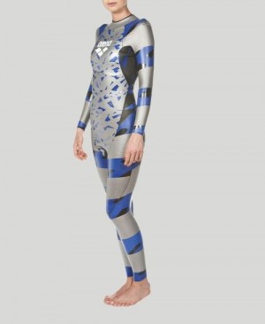 Muta Donna Arena Sams Carbon Triwetsuit Argento Blu | 89605ZMTU