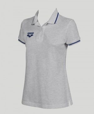 Pantaloncini Donna Arena Team Line Short Sleeve Polo Grigie | 15620OQAW