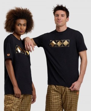 Pantaloncini Uomo Arena 50th Anniversary Gold T-shirt Nere | 51274DEJH