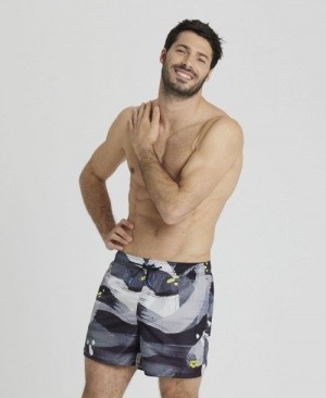 Pantaloncini Uomo Arena Allover Beach Short Grigie Colorate | 13480QZGS