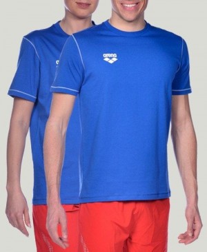 Pantaloncini Uomo Arena Team Line Short Sleeve Tee Blu Reale | 93064XEZJ