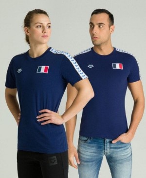 Pantaloncini Uomo Arena Team Nations T-shirt Blu Marino | 34269DWFB