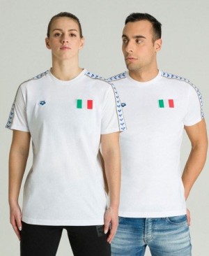 Pantaloncini Uomo Arena Team Nations T-shirt Bianche | 15046BKUJ