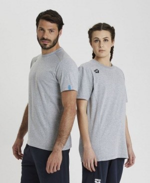 Pantaloncini Uomo Arena Team T-shirt Panel Grigie | 89156LBWR