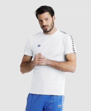 Pantaloncini Uomo Arena Team Us T-shirt Bianche Bianche Nere | 83426ONTD