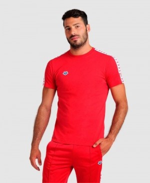 Pantaloncini Uomo Arena Team Us T-shirt Rosse Bianche Rosse | 27569BLIT