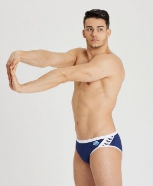 Slip Uomo Arena Icons Brief Blu Marino Bianche | 12374BDML