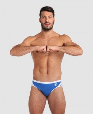 Slip Uomo Arena Icons Brief Blu Reale Bianche | 85629NKLW