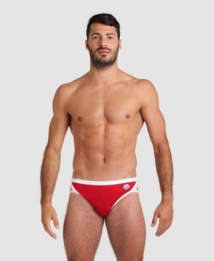 Slip Uomo Arena Icons Brief Rosse Bianche | 43609YTCF