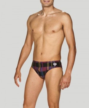 Slip Uomo Arena Mixed Stripes Brief - Maxlife Nere Colorate | 20739DBCZ