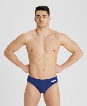 Slip Uomo Arena Team Solid Brief Blu Marino Bianche | 56184SAIX