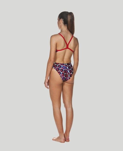 Abbigliamento Nuoto Donna Arena Carbonics Ii Challenge Back - Maxlife Blu Marino Rosse | 91602VQBF