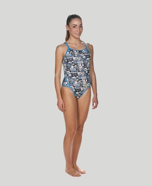 Abbigliamento Nuoto Donna Arena Comics Superfly Back - Maxlife Verde Acqua Nere | 36281VEAI