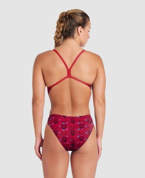 Abbigliamento Nuoto Donna Arena Hearts Print Of The Month Challenge Back Colorate | 34197MZQY