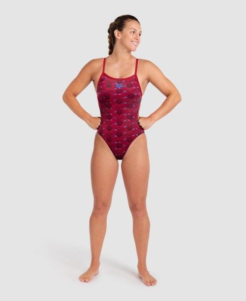 Abbigliamento Nuoto Donna Arena Hearts Print Of The Month Challenge Back Colorate | 34197MZQY