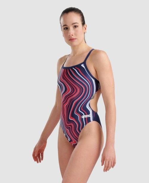 Abbigliamento Nuoto Donna Arena Marbled Challenge Back Colorate | 70863KWQX