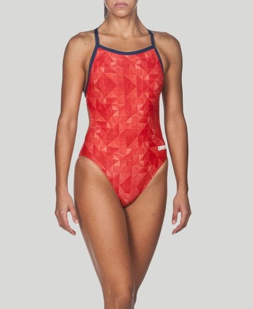 Abbigliamento Nuoto Donna Arena Origami Light Tech Back - Maxlife Rosse Blu Marino | 29538THRJ