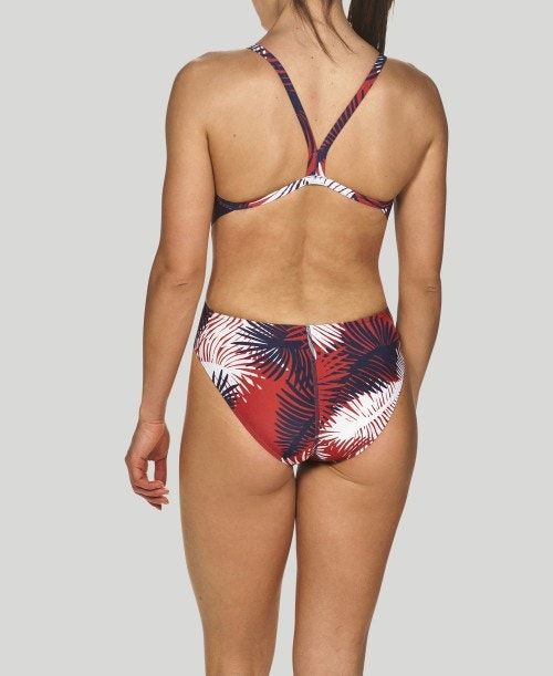 Abbigliamento Nuoto Donna Arena Palm Forest Challenge Back - Maxlife Rosse Bianche Blu | 97326CXEH