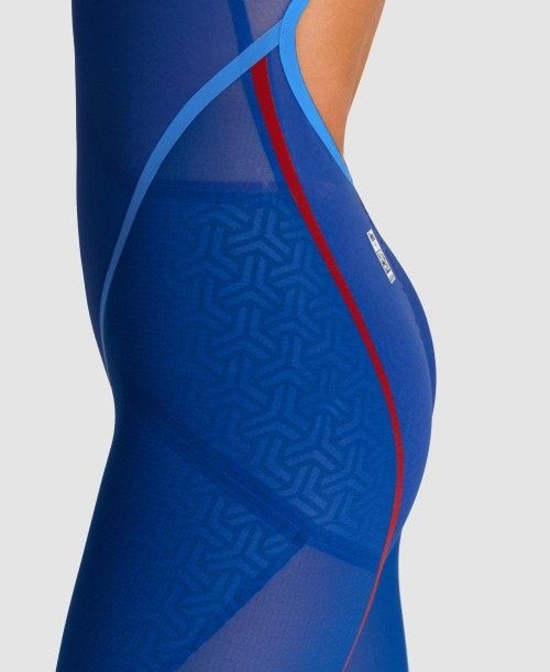 Abbigliamento Nuoto Donna Arena Powerskin Carbon Glide Open Back Blu | 27458XJTS