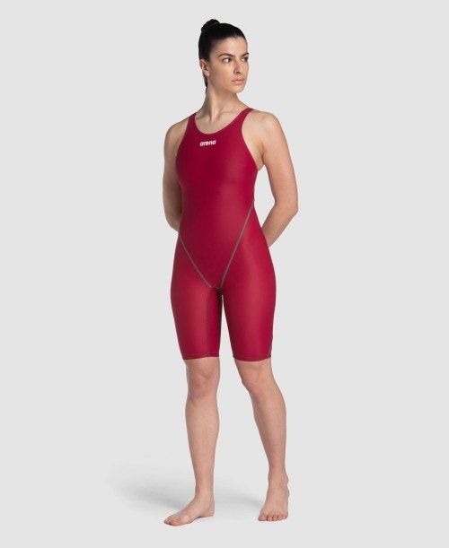 Abbigliamento Nuoto Donna Arena Powerskin St Next Eco Open Back Rosse Profondo | 03286CFQZ