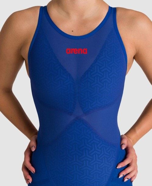 Abbigliamento Nuoto Donna Arena Powerskin Carbon Glide Open Back Blu | 03198SALH