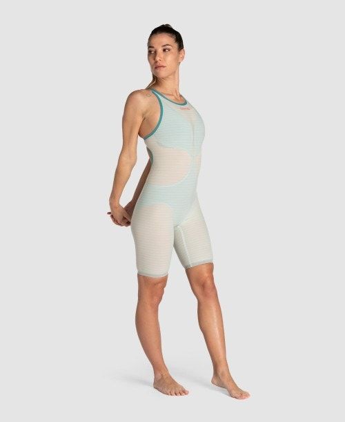 Abbigliamento Nuoto Donna Arena Powerskin Carbon Air2 Limited Edition Calypso Bay Open Back Grigie Scuro | 81905LAJW