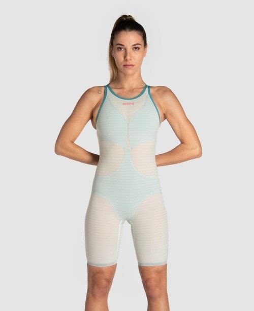 Abbigliamento Nuoto Donna Arena Powerskin Carbon Air2 Limited Edition Calypso Bay Open Back Grigie Scuro | 81905LAJW