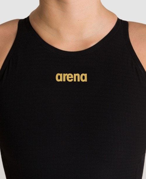 Abbigliamento Nuoto Donna Arena Powerskin Carbon Core Fx Closed Back Nere Oro | 96450WENR