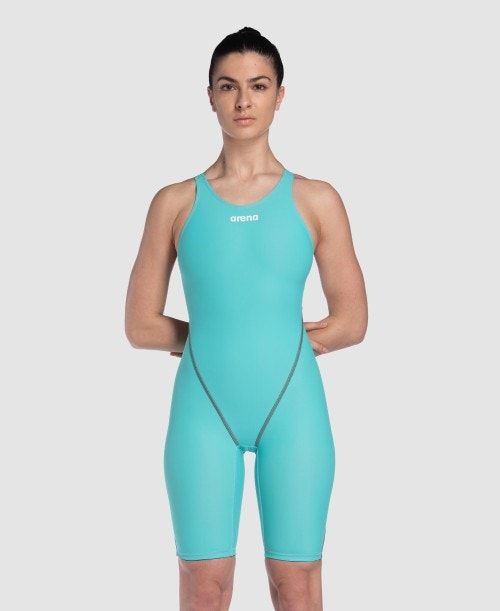 Abbigliamento Nuoto Donna Arena Powerskin St Next Eco Open Back Verde Acqua | 75683TRLI